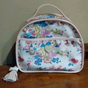 Betsy Johnson Floral Train Cosmetic make up bag